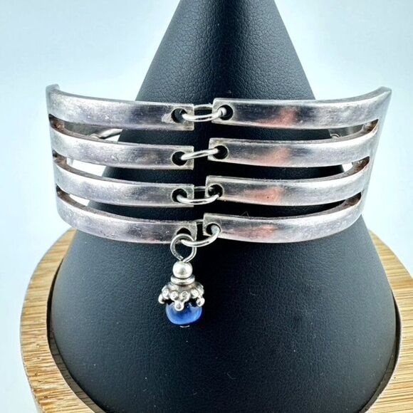 Upcycle Artisan Bracelet Silver Forks Art Deco Style size 6.5 - Picture 1 of 5